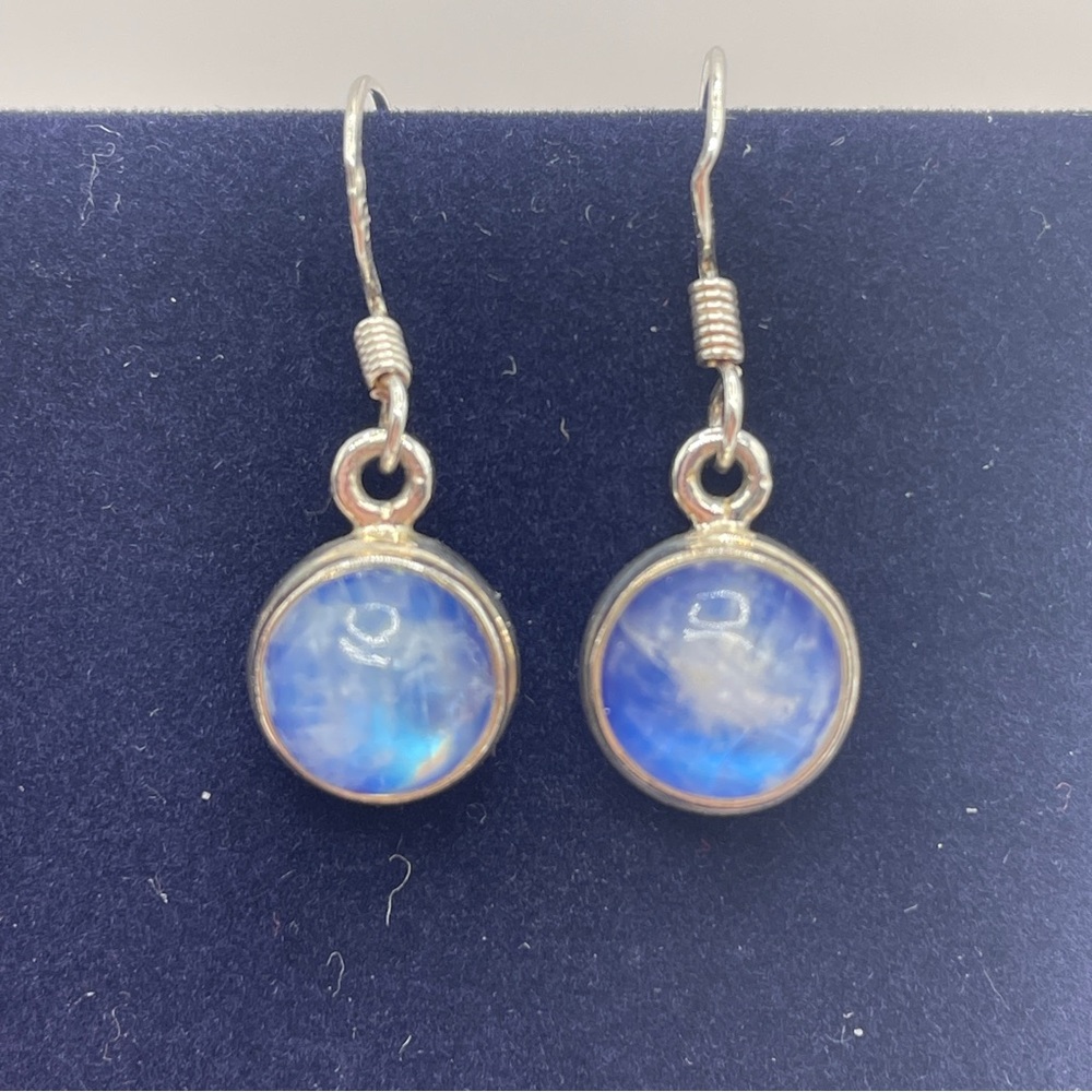 Light Years Blue Moonstone Silver Drop Earrings